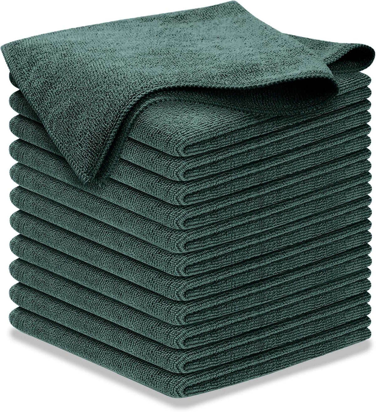 USANOOKS Microfiber Cleaning Cloth Grey - 12 Pcs (12.5"x12.5") - High Performance - 1200 Washes, Ultra Absorbent Microfiber Towel Weave Grime & Liquid for Streak-Free Mirror Shine - Car Washing Cloth
