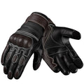 Ninja Leather Motorcycle Gloves with Black/Brown Knuckle Protection