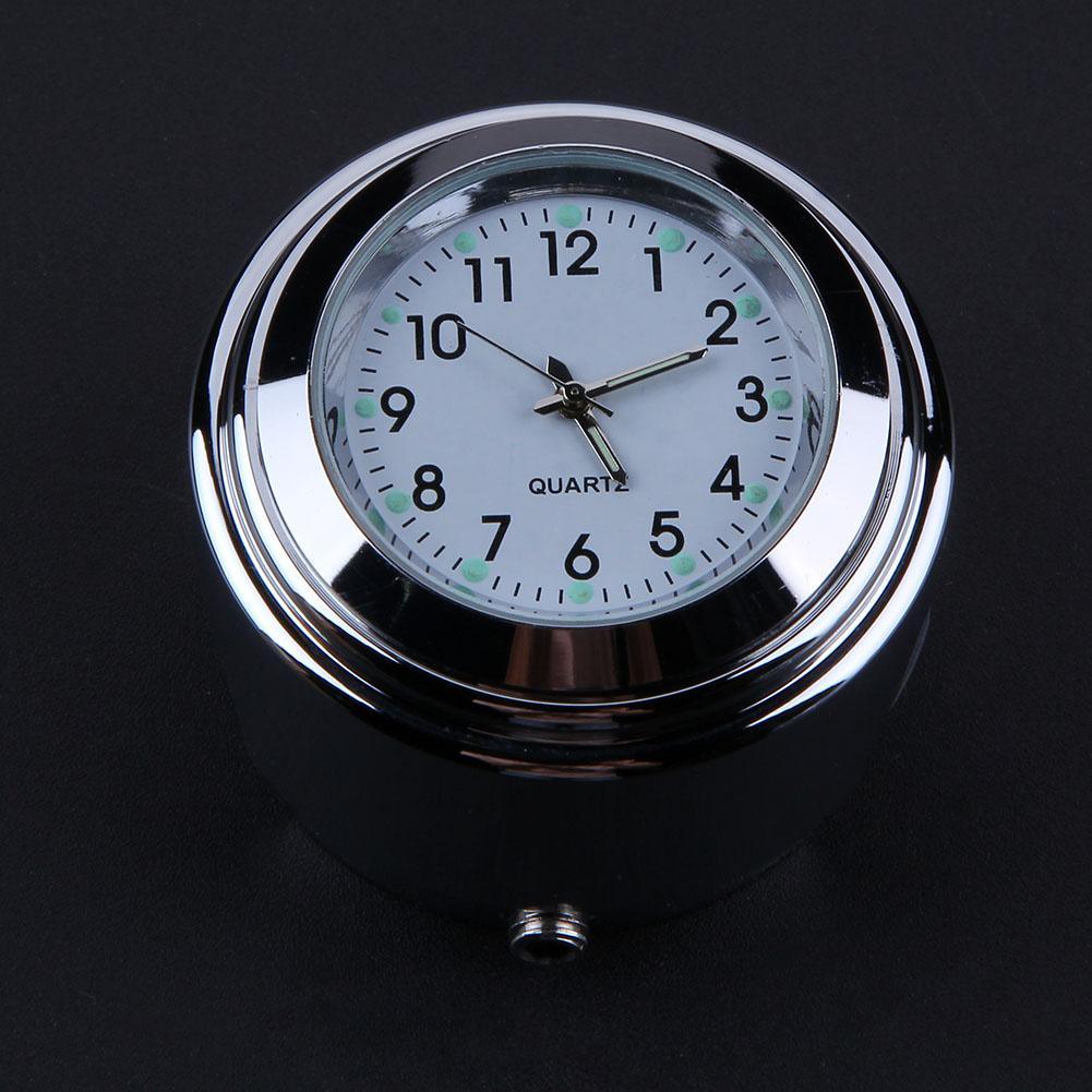 Aluminum Waterproof 22/25mm Motorcycle Handlebar Mount Dial Clock Motorcycle Handlebar Mount Clock Waterproof Handlebar Dial Clock Watch Quartz Clock Watch for Harley Motorcycle Accessories