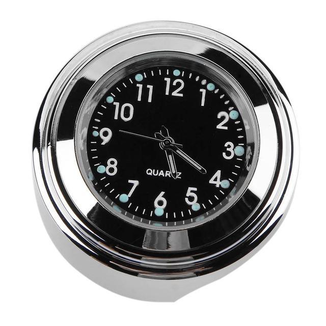 Aluminum Waterproof 22/25mm Motorcycle Handlebar Mount Dial Clock Motorcycle Handlebar Mount Clock Waterproof Handlebar Dial Clock Watch Quartz Clock Watch for Harley Motorcycle Accessories