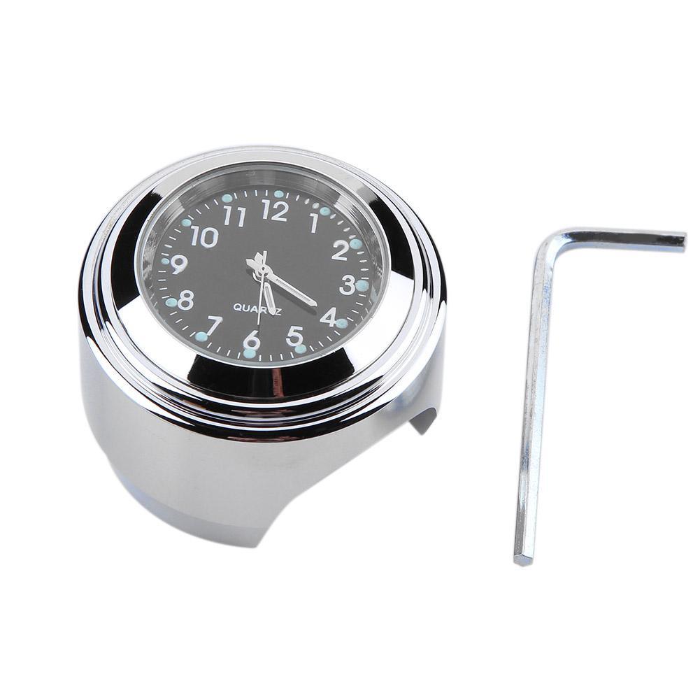 Aluminum Waterproof 22/25mm Motorcycle Handlebar Mount Dial Clock Motorcycle Handlebar Mount Clock Waterproof Handlebar Dial Clock Watch Quartz Clock Watch for Harley Motorcycle Accessories