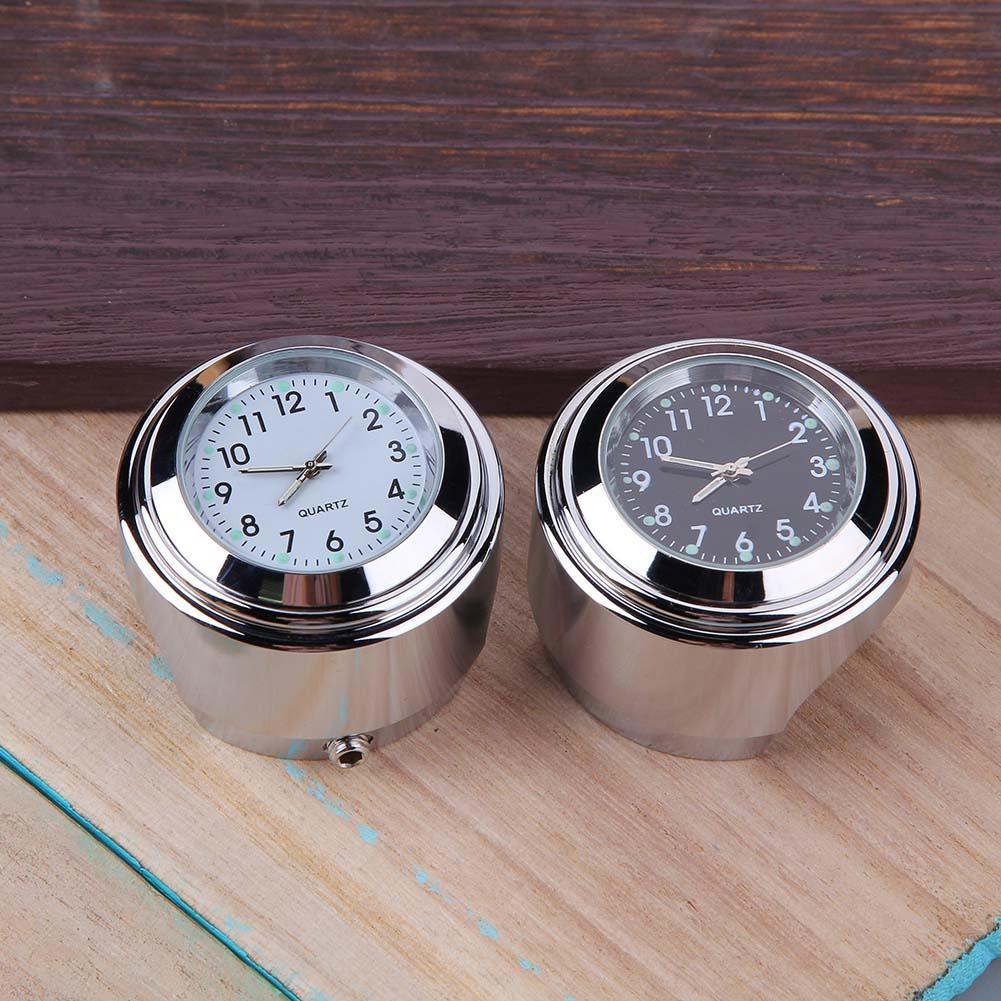 Aluminum Waterproof 22/25mm Motorcycle Handlebar Mount Dial Clock Motorcycle Handlebar Mount Clock Waterproof Handlebar Dial Clock Watch Quartz Clock Watch for Harley Motorcycle Accessories