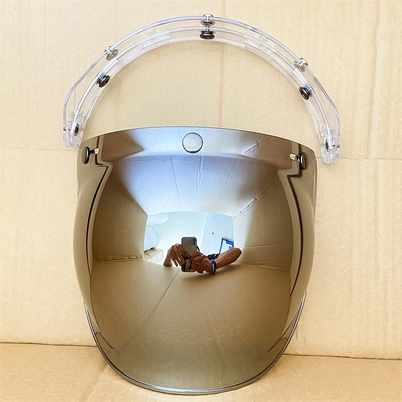 Retro Bubble Shield Visor – Three-Buckle Design